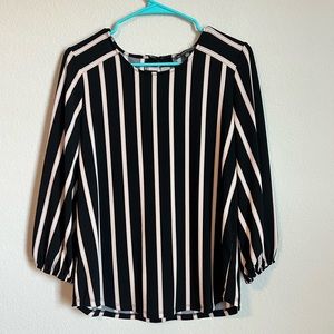 Adrianna Papell Stripe Blouse size Medium
